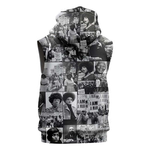 African Sleeveless Zip Hoodie Black Power Images - African Pride