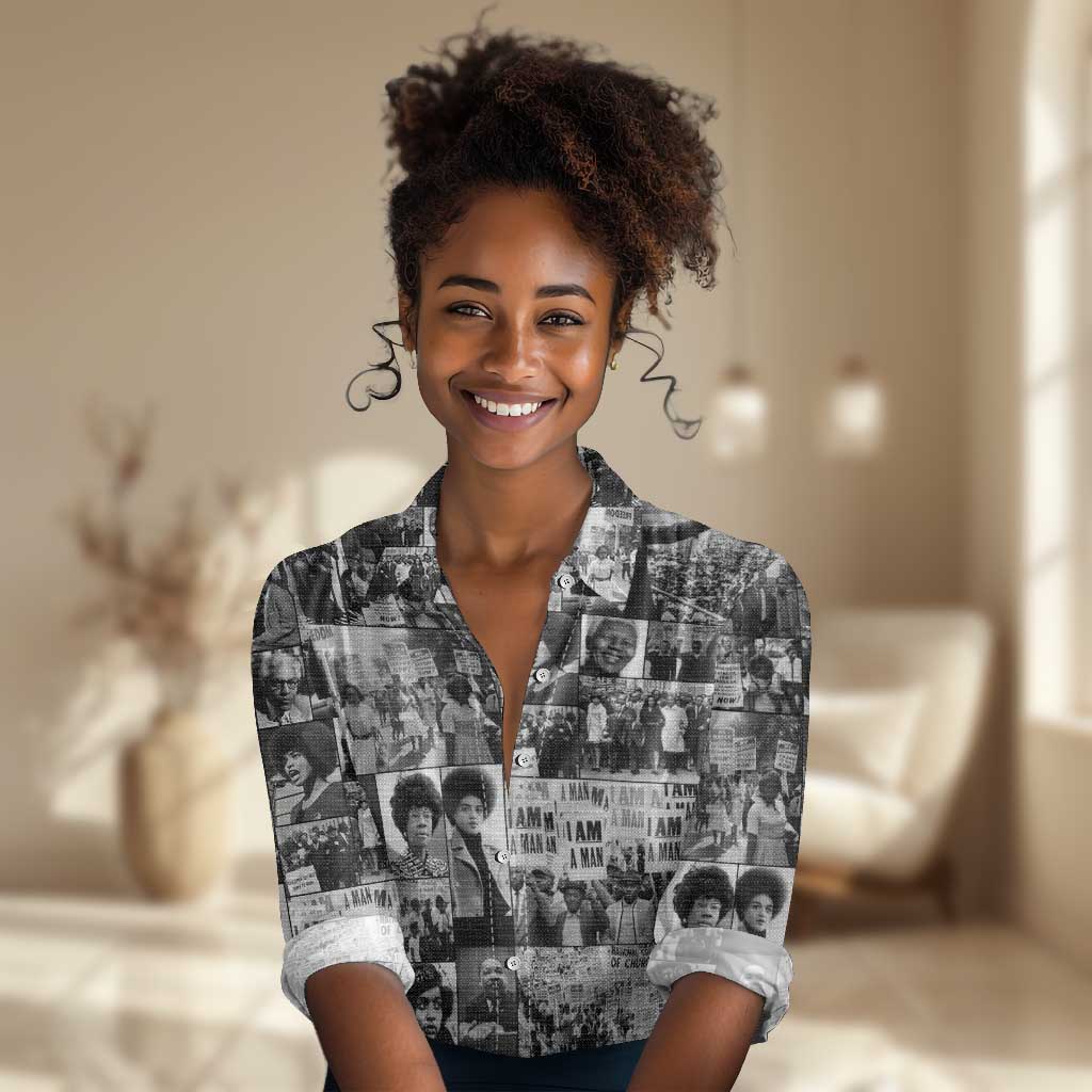 African Women Casual Shirt Black Power Images DT02
