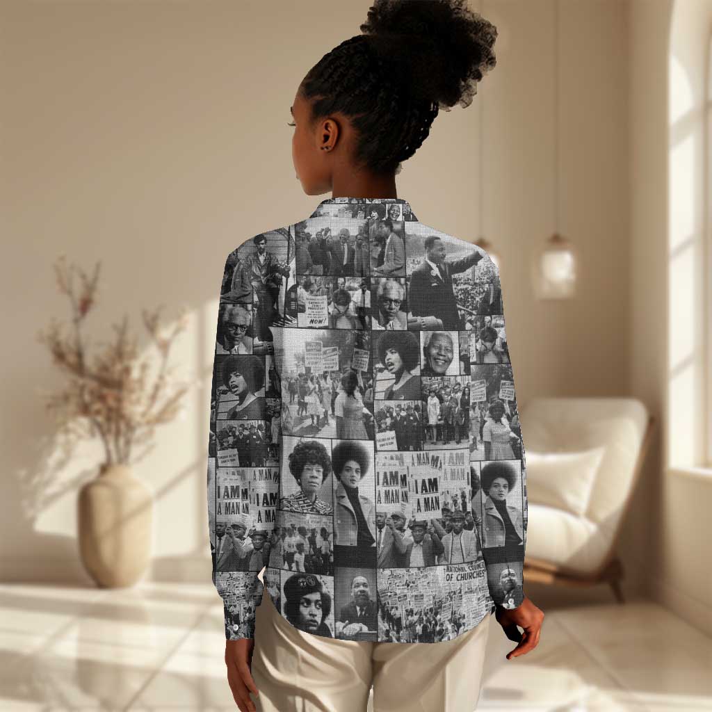 African Women Casual Shirt Black Power Images DT02