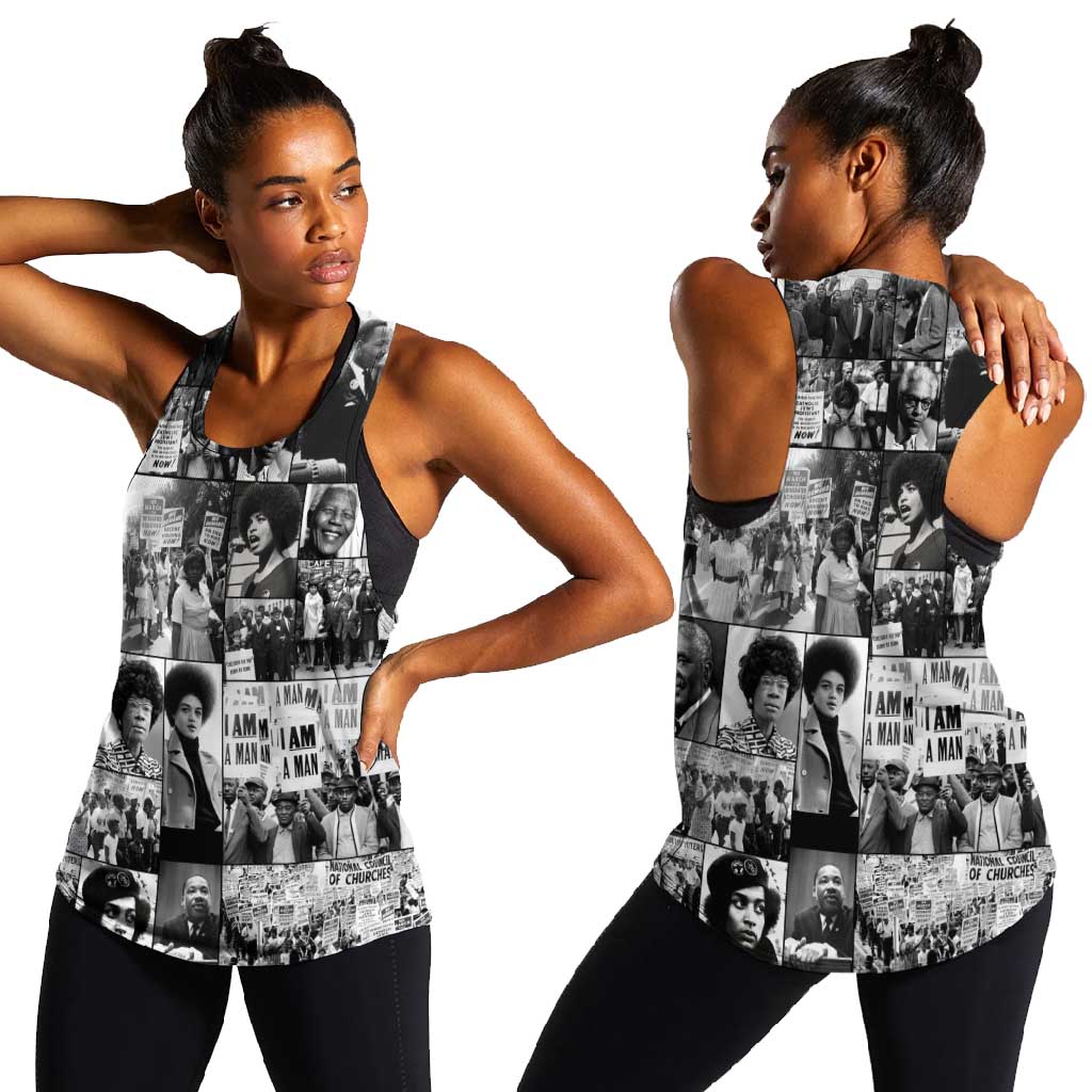 African Women Racerback Tank Black Power Images