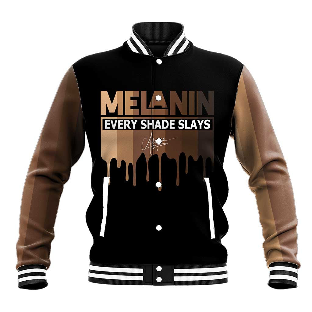 Every Shade Slays Melanin Baseball Jacket African Signature DT02