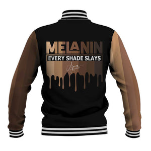 Every Shade Slays Melanin Baseball Jacket African Signature DT02