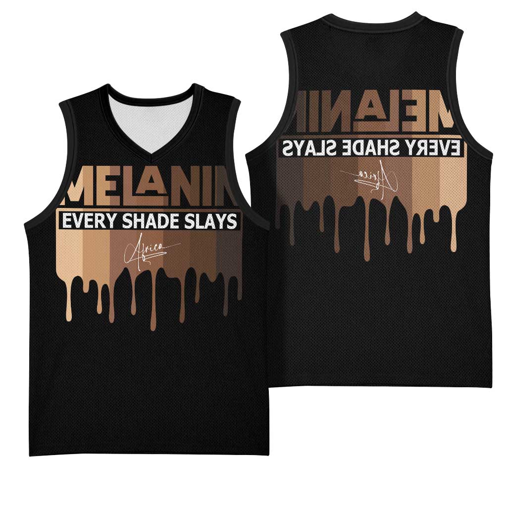 Every Shade Slays Melanin Basketball Jersey African Signature - African Pride