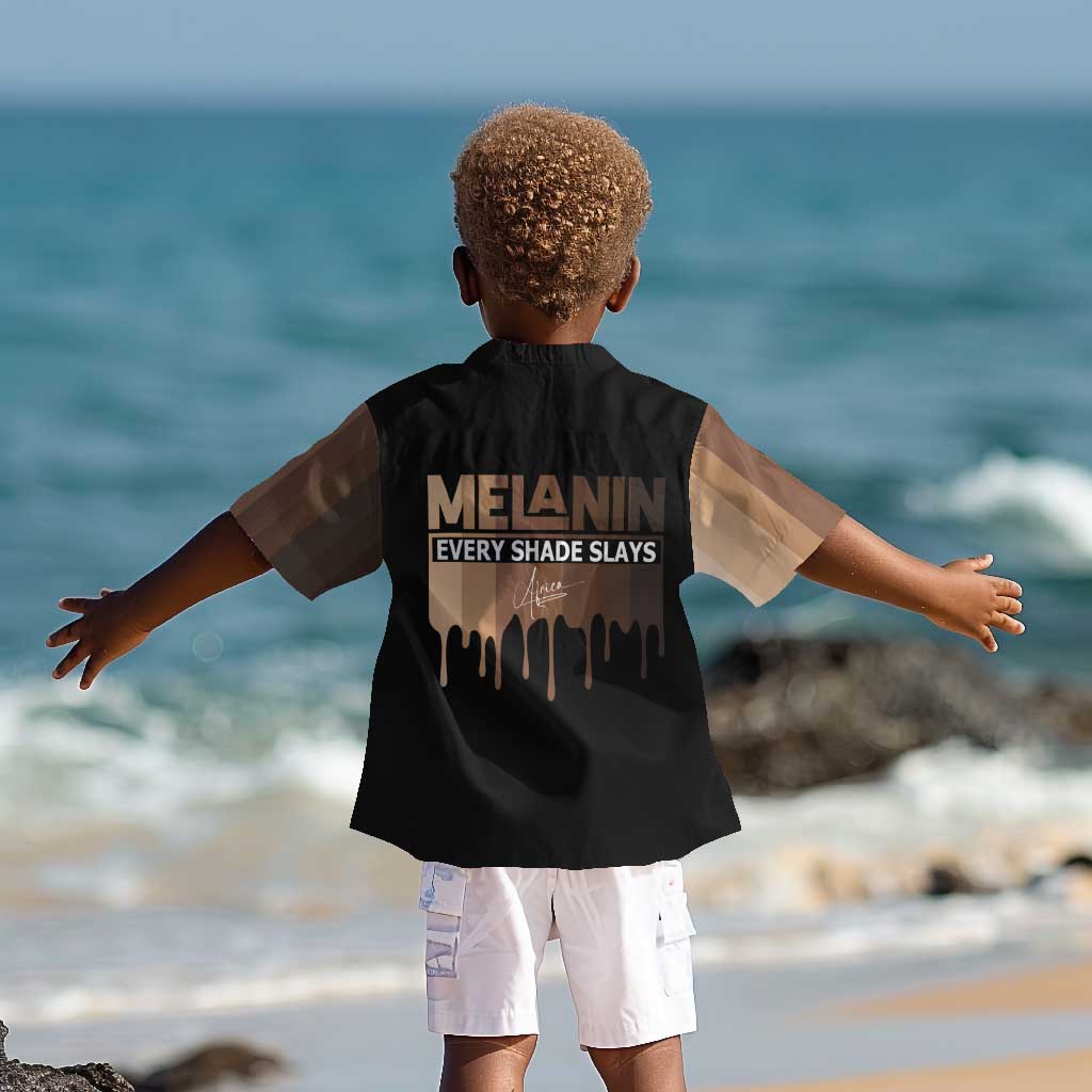 Every Shade Slays Melanin Kid Hawaiian Shirt African Signature