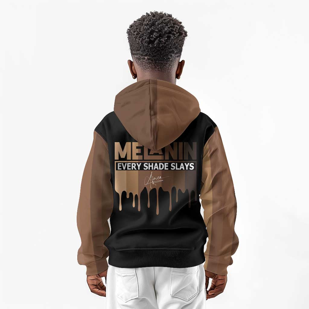 Every Shade Slays Melanin Kid Hoodie African Signature