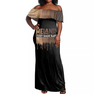 Every Shade Slays Melanin Off Shoulder Maxi Dress African Signature