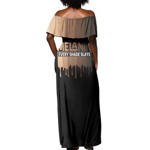 Every Shade Slays Melanin Off Shoulder Maxi Dress African Signature