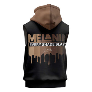 Every Shade Slays Melanin Sleeveless Zip Hoodie African Signature - African Pride
