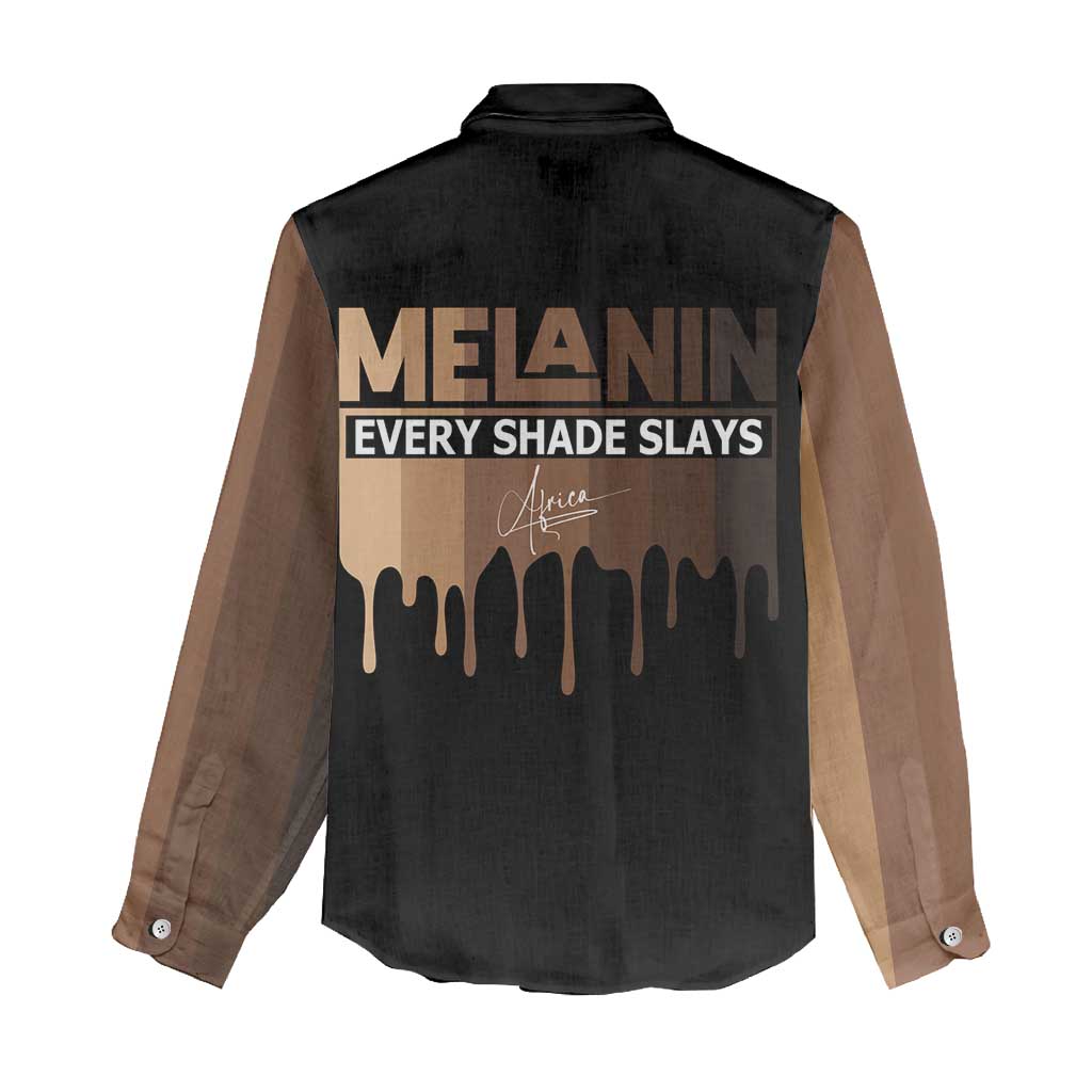 Every Shade Slays Melanin Women Casual Shirt African Signature DT02