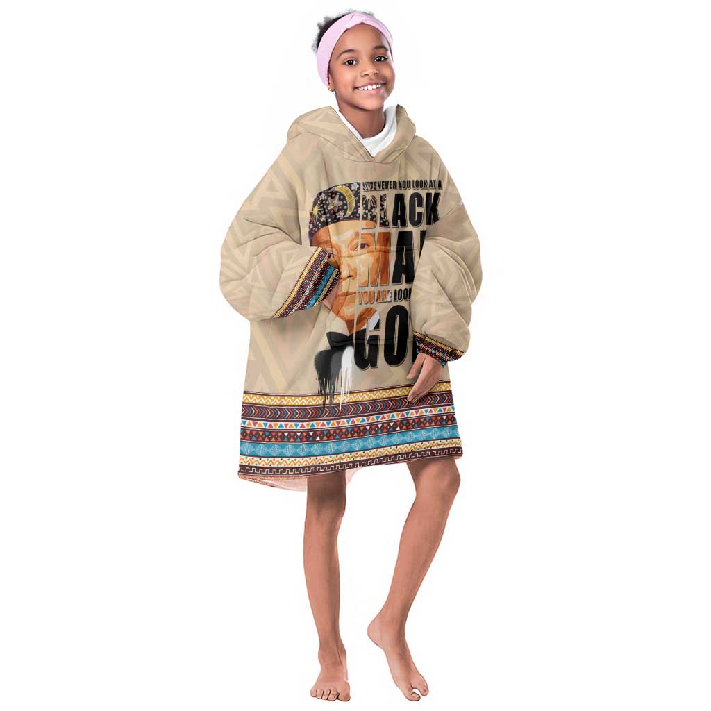 The Most Honorable Elijah Muhammad KId Wearable Blanket Hoodie Black Man