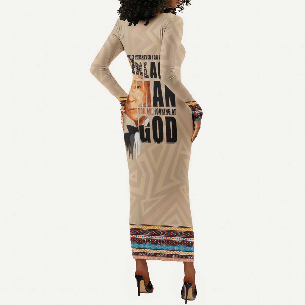 The Most Honorable Elijah Muhammad Long Sleeve Bodycon Dress Black Man DT02
