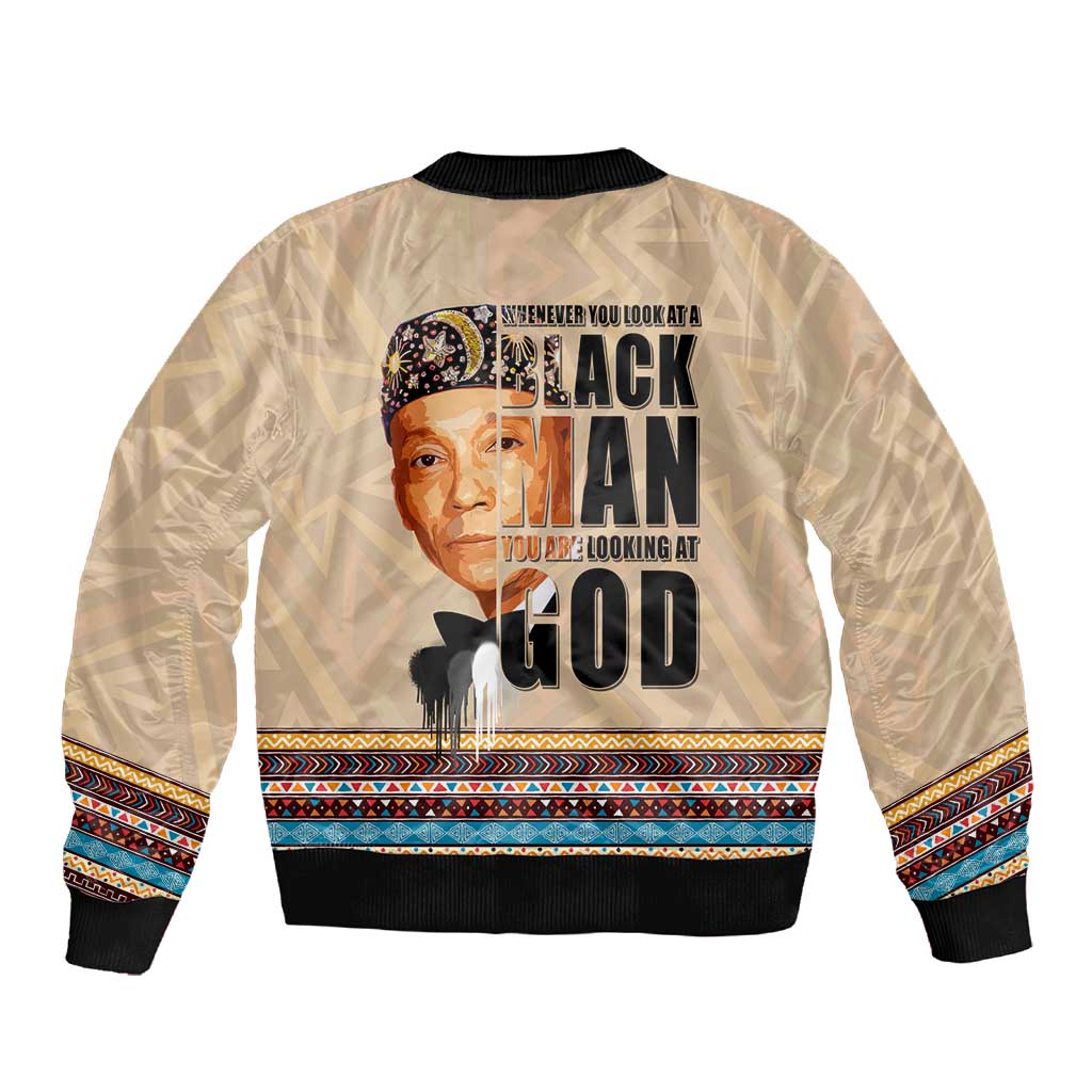 The Most Honorable Elijah Muhammad Sleeve Zip Bomber Jacket Black Man