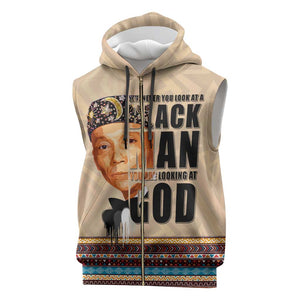 The Most Honorable Elijah Muhammad Sleeveless Zip Hoodie Black Man - African Pride