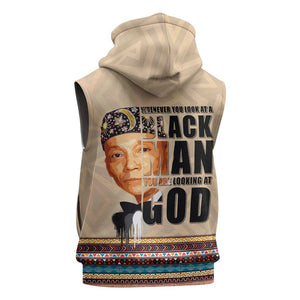 The Most Honorable Elijah Muhammad Sleeveless Zip Hoodie Black Man - African Pride