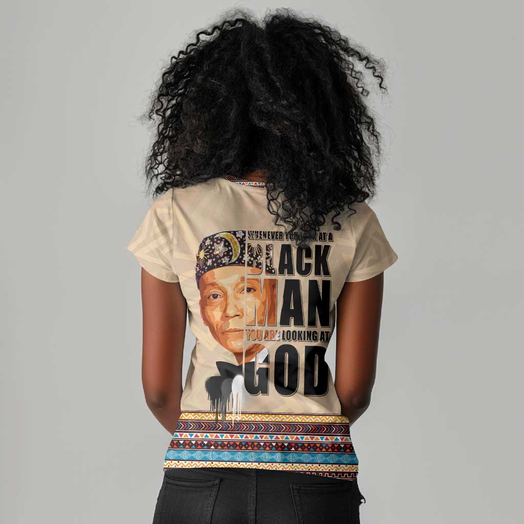 The Most Honorable Elijah Muhammad Women V-Neck T-Shirt Black Man