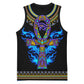Egyptian Ankh Golden Blue Fire Basketball Jersey - African Pride