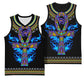 Egyptian Ankh Golden Blue Fire Basketball Jersey - African Pride