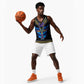 Egyptian Ankh Golden Blue Fire Basketball Jersey - African Pride