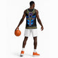 Egyptian Ankh Golden Blue Fire Basketball Jersey - African Pride