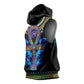 Egyptian Ankh Golden Blue Fire Sleeveless Hoodie - African Pride