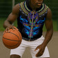 Egyptian Ankh Golden Blue Fire Sleeveless Zip Hoodie - African Pride