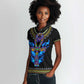 Egyptian Ankh Golden Blue Fire Women Polo Shirt