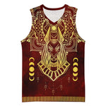 Personalized Anubis Basketball Jersey Ancient Egyptian Pattern In Red - African Pride