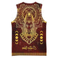 Personalized Anubis Basketball Jersey Ancient Egyptian Pattern In Red - African Pride