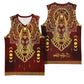 Personalized Anubis Basketball Jersey Ancient Egyptian Pattern In Red - African Pride
