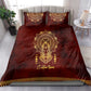 Personalized Anubis Bedding Set Ancient Egyptian Pattern In Red