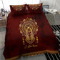 Personalized Anubis Bedding Set Ancient Egyptian Pattern In Red