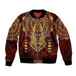 Personalized Anubis Bomber Jacket Ancient Egyptian Pattern In Red