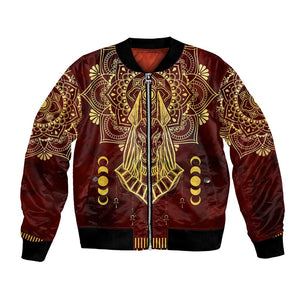 Personalized Anubis Bomber Jacket Ancient Egyptian Pattern In Red