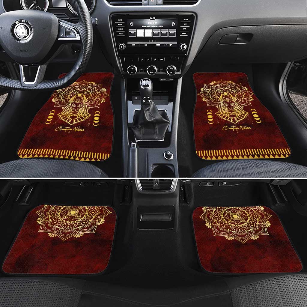 Personalized Anubis Car Mats Ancient Egyptian Pattern In Red