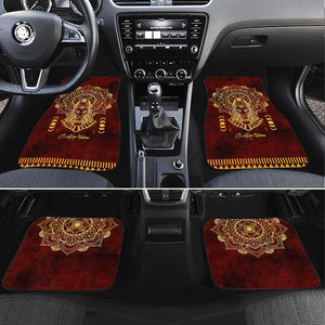 Personalized Anubis Car Mats Ancient Egyptian Pattern In Red