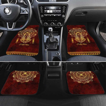 Personalized Anubis Car Mats Ancient Egyptian Pattern In Red