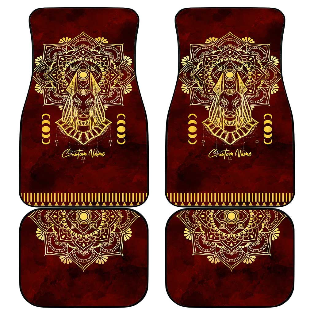 Personalized Anubis Car Mats Ancient Egyptian Pattern In Red