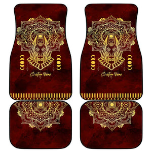 Personalized Anubis Car Mats Ancient Egyptian Pattern In Red