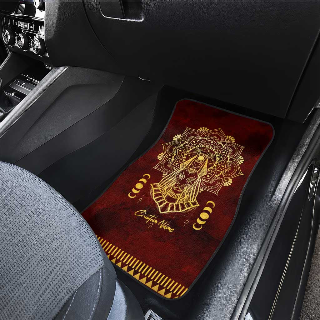 Personalized Anubis Car Mats Ancient Egyptian Pattern In Red