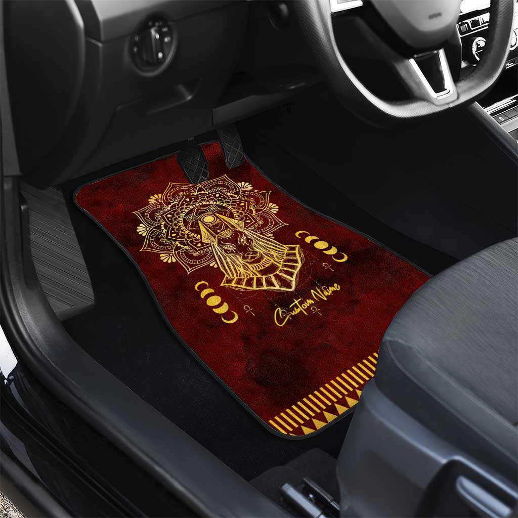 Personalized Anubis Car Mats Ancient Egyptian Pattern In Red