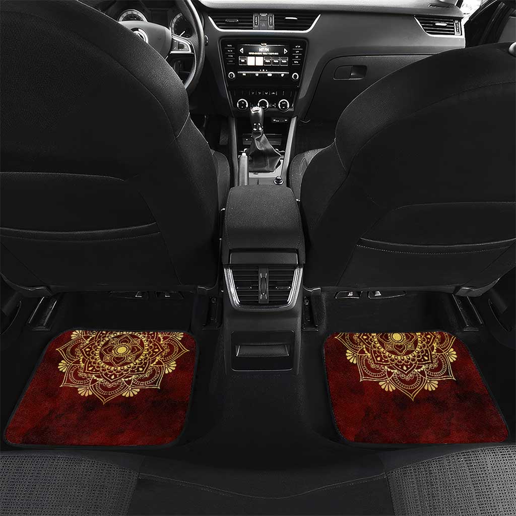 Personalized Anubis Car Mats Ancient Egyptian Pattern In Red