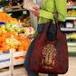 Personalized Anubis Grocery Bag Ancient Egyptian Pattern In Red