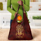 Personalized Anubis Grocery Bag Ancient Egyptian Pattern In Red