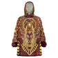 Personalized Anubis KId Wearable Blanket Hoodie Ancient Egyptian Pattern In Red