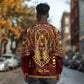 Personalized Anubis Long Sleeve Shirt Ancient Egyptian Pattern In Red DT02