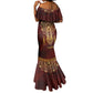 Personalized Anubis Mermaid Dress Ancient Egyptian Pattern In Red