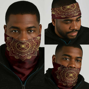 Anubis Neck Gaiter Ancient Egyptian Pattern In Red - African Pride