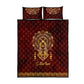 Personalized Anubis Quilt Bed Set Ancient Egyptian Pattern In Red
