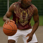 Personalized Anubis Sleeveless Hoodie Ancient Egyptian Pattern In Red - African Pride