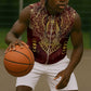 Personalized Anubis Sleeveless Zip Hoodie Ancient Egyptian Pattern In Red - African Pride